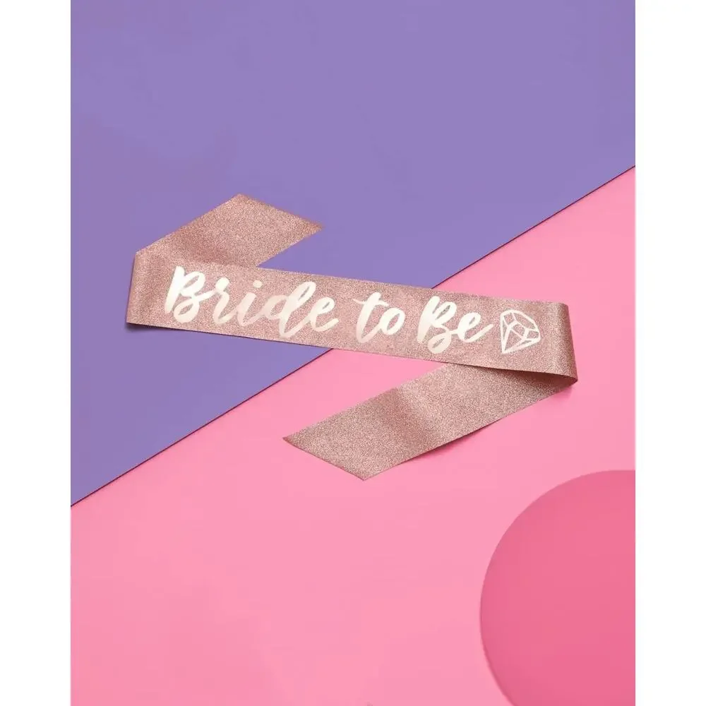 Fetti Rose Gold Glitter Bachelorette Party Sash - Bride To Be Bachelorette party